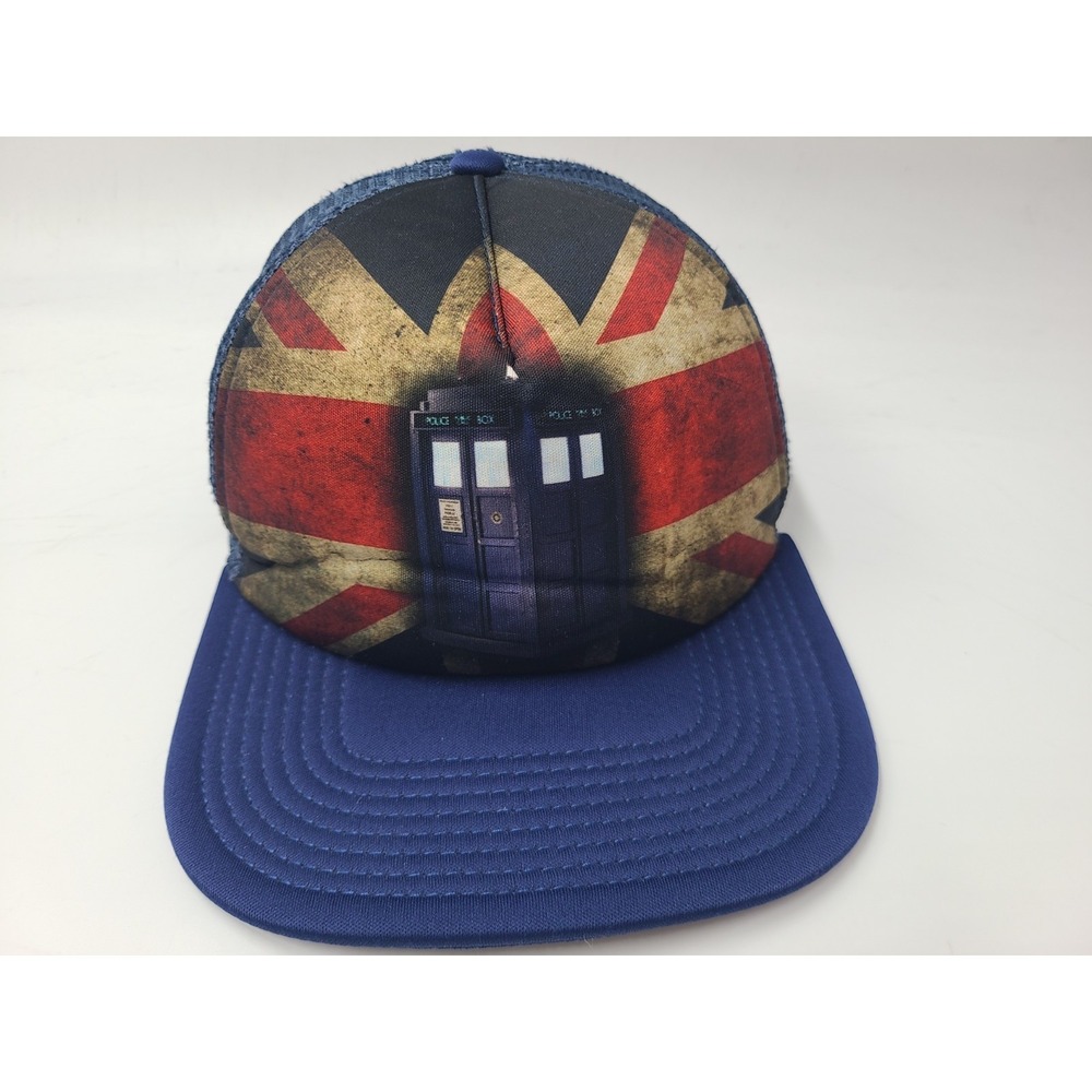 Doctor Who Police Box Mesh Trucker Snapback (Fits Small) Hat Cap TV‎ Show Blue